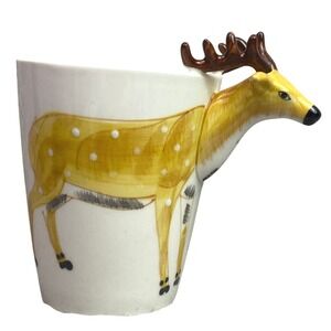 Unique Deer Elk Mug Whimsical Animal Handle Coffee Tea Cup Novelty Gift NIB